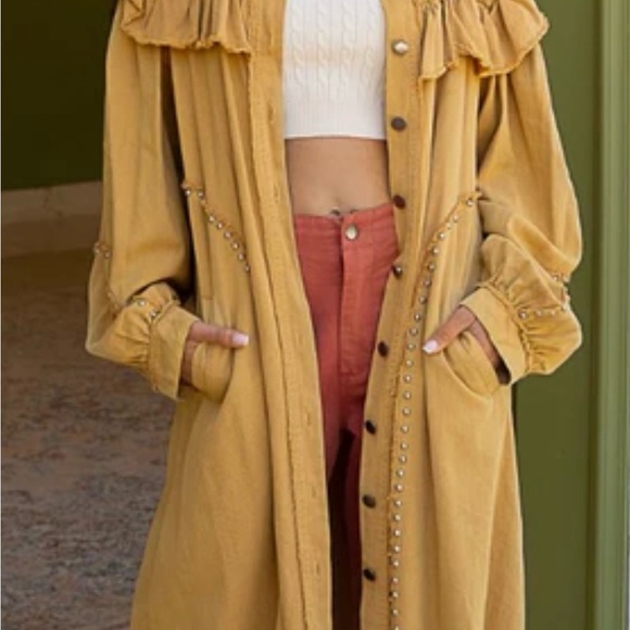 NWOT - Studded and Ruffled Long Shacket - Picture 2 of 6